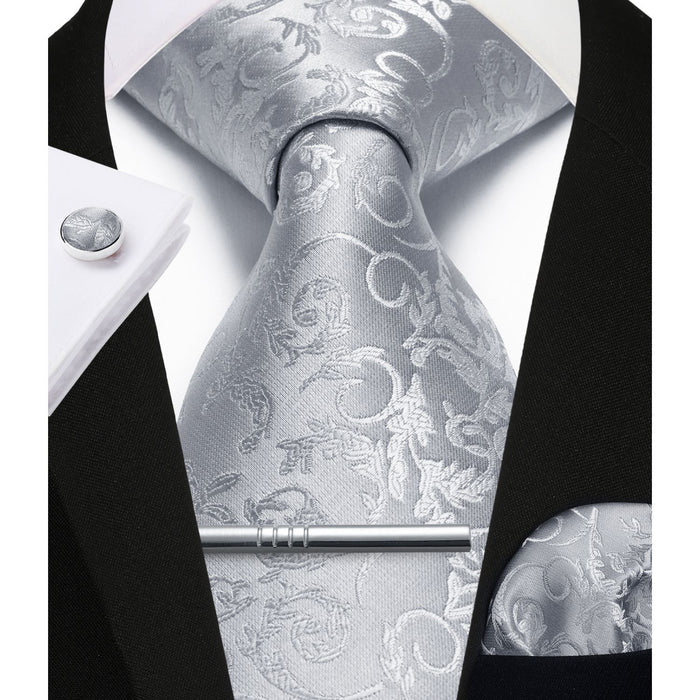 Paisley Tie Handkerchief Cufflinks - B1-GREY