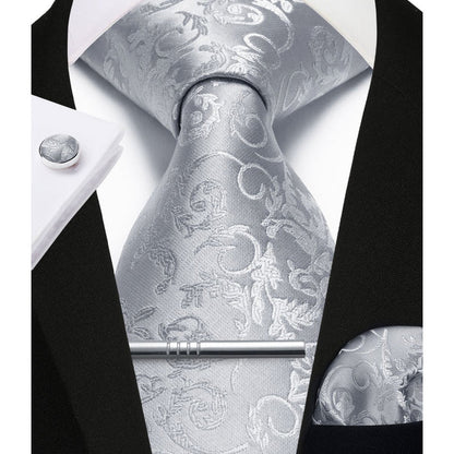 Paisley Tie Handkerchief Cufflinks - B1-GREY