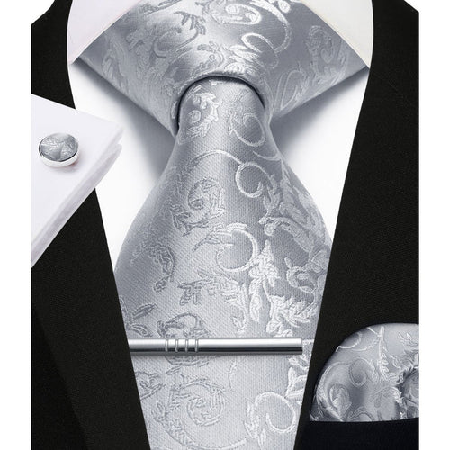 Paisley Tie Handkerchief Cufflinks - B1-GREY