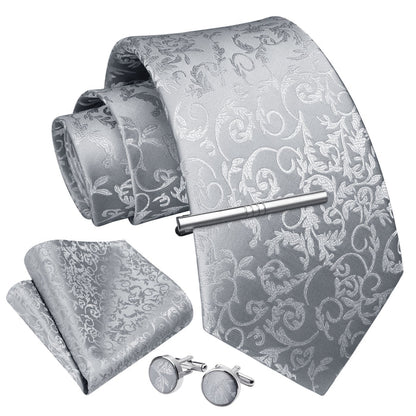 Paisley Tie Handkerchief Cufflinks - B1-GREY