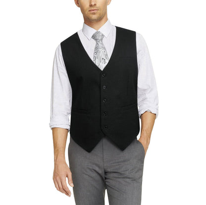 Plaid Slim Vest - A1-BLACK