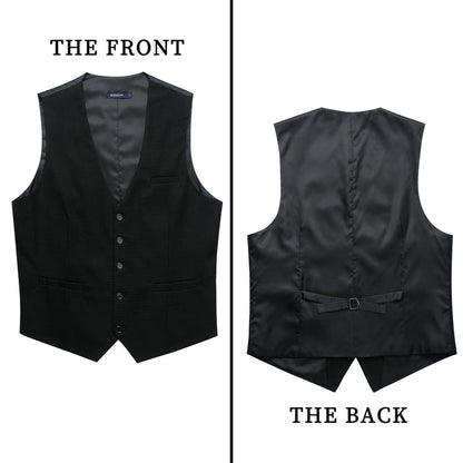 Plaid Slim Vest - A1-BLACK