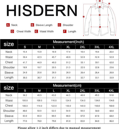 Men's Dress Shirt Long Sleeve Button Down Casual Shirt - 04-BLACK/RED