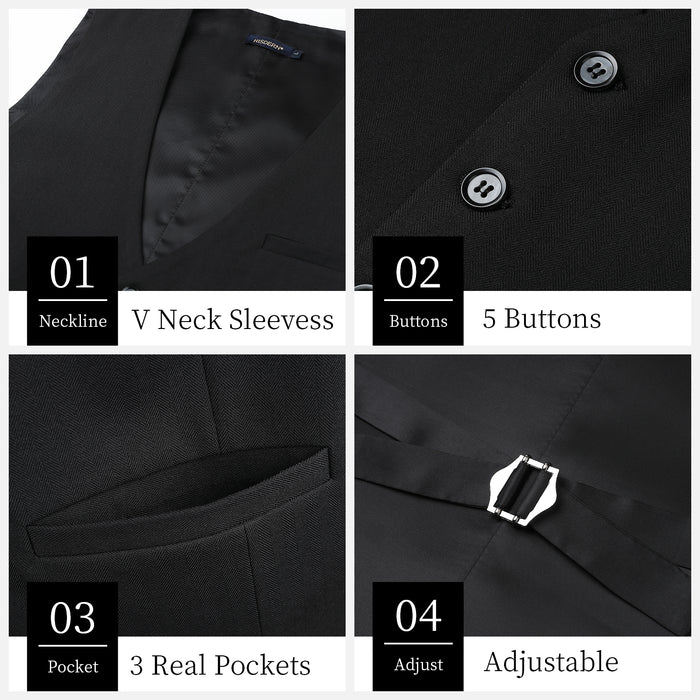 Solid Slim Vest - A1-BLACK