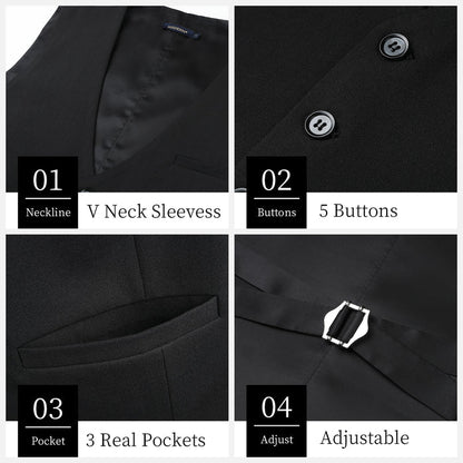 Solid Slim Vest - A1-BLACK