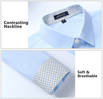 Casual Formal Shirt with Pocket - F-BLUE/WHITE