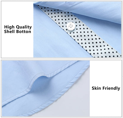 Casual Formal Shirt with Pocket - F-BLUE/WHITE