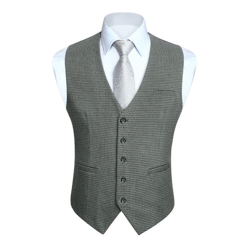 Plaid Slim Vest - B5-GREY