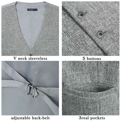 Plaid Slim Vest - B5-GREY