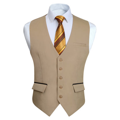 Solid Slim Vest - E-LIGHT KHAKI
