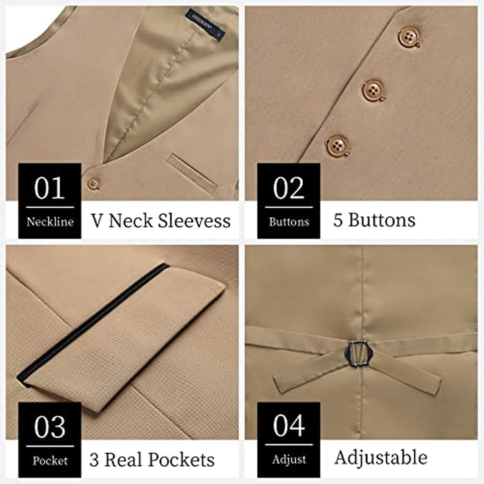 Solid Slim Vest - E-LIGHT KHAKI