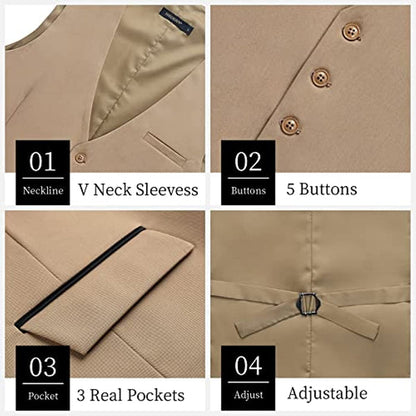 Solid Slim Vest - E-LIGHT KHAKI