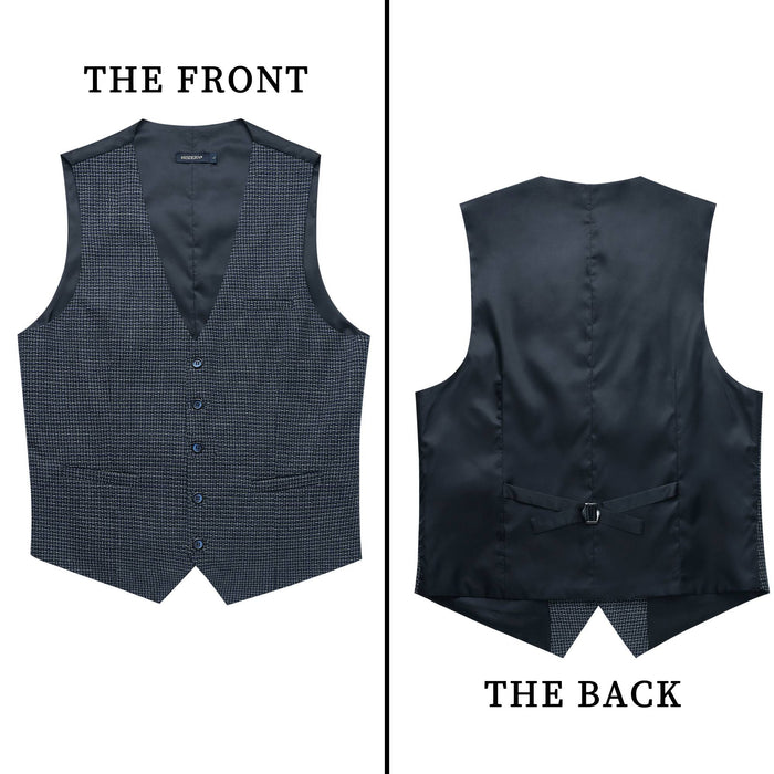 Plaid Slim Vest - B7-NAVY BLUE