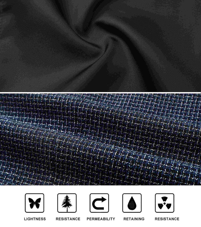 Plaid Slim Vest - B7-NAVY BLUE