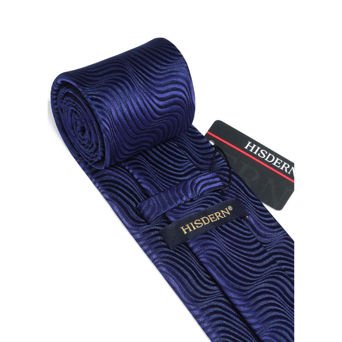 Houndstooth Tie Handkerchief Set - A-13 NAVY BLUE