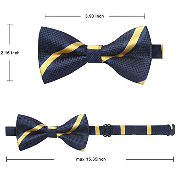 Stripe Pre-Tied Bow Tie for Boy - NAVY BLUE/YELLOW