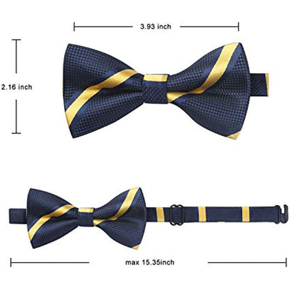 Stripe Pre-Tied Bow Tie for Boy - NAVY BLUE/YELLOW