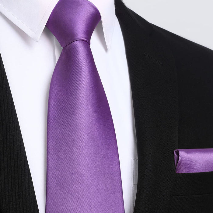 Solid Tie Handkerchief Set - VIOLET