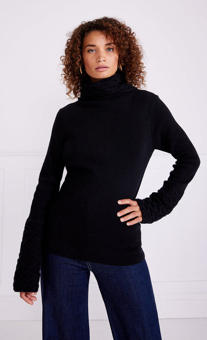 Honeycomb Knit Jumper - Black