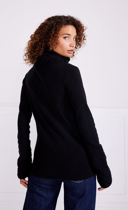Honeycomb Knit Jumper - Black