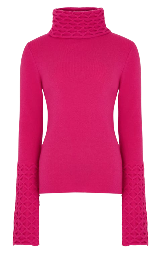 Honeycomb Knit Jumper - Raspberry