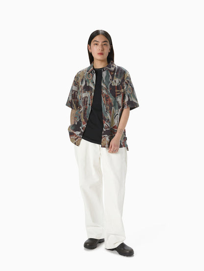 Jacquard Pattern Button Up Top