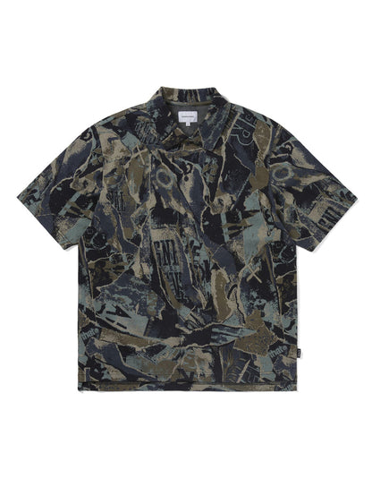 Jacquard Pattern Button Up Top