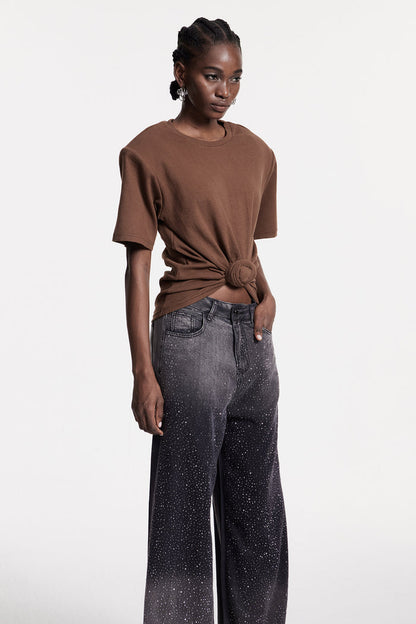 Jemma Ruch Twist T Shirt In Brown