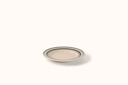 JOHN JULIAN BLACK LINEN STRIPE STONEWEAR DINNERWARE