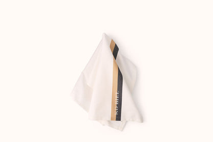 KD BIEL WHITE/BLACK/TAN FRENCH JACQUARD GLASSWARE TOWEL