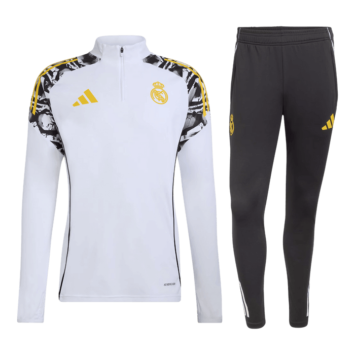 Kid's Real Madrid x MARVEL Zipper Sweatshirt Kit(Top+Pants) 25/26 White