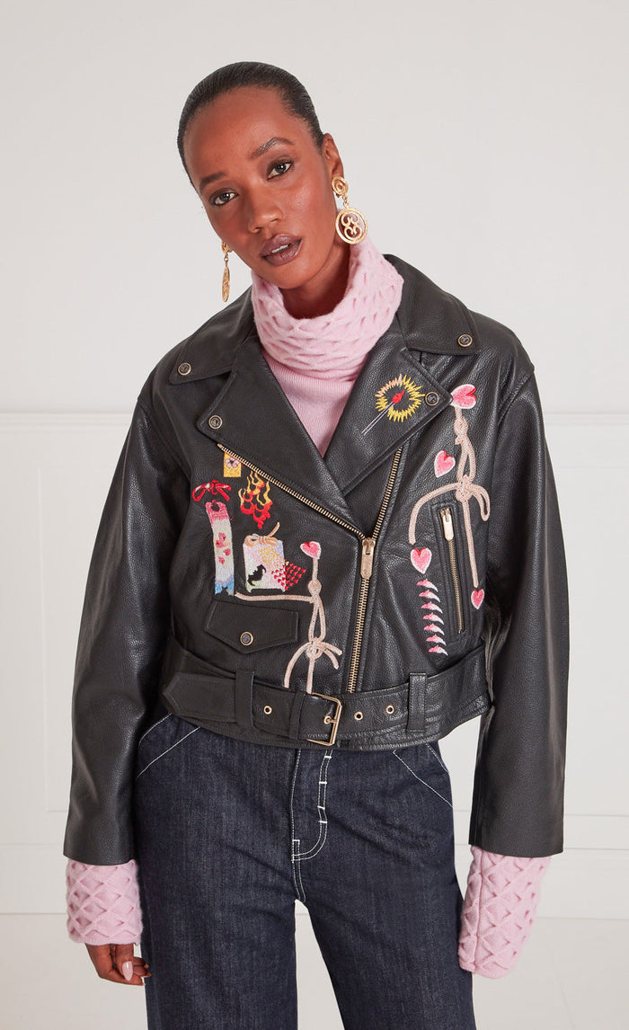 Kyoto Leather Jacket - Black