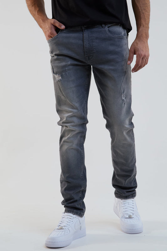 Legacy Taper Fit Stretch Denim Jeans - Grey