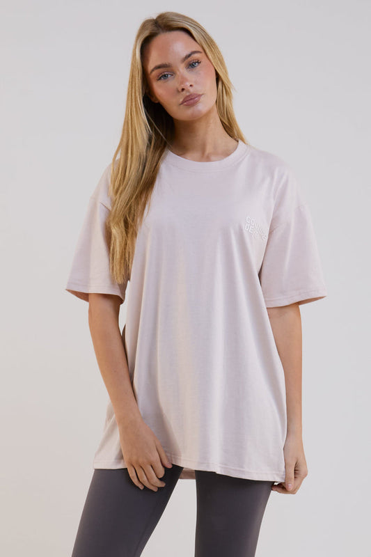 Lexa Oversized Cotton T-Shirt - Stone