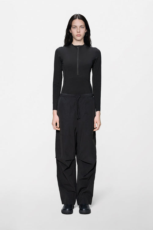 RAINS Light Woven Pants Wide Black Pants