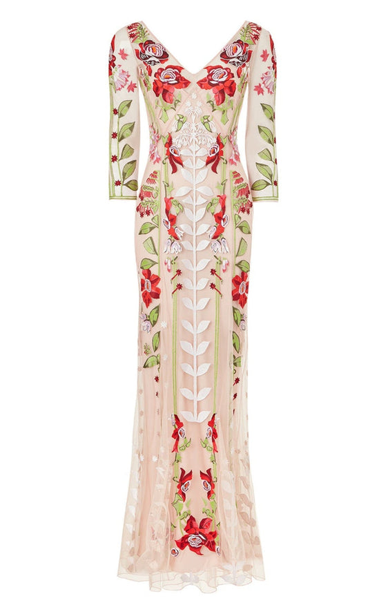 Lucille V-Neck Dress - Cameo Pink