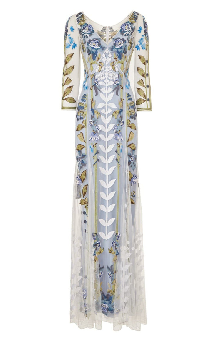 Lucille V-Neck Dress - Frost Blue