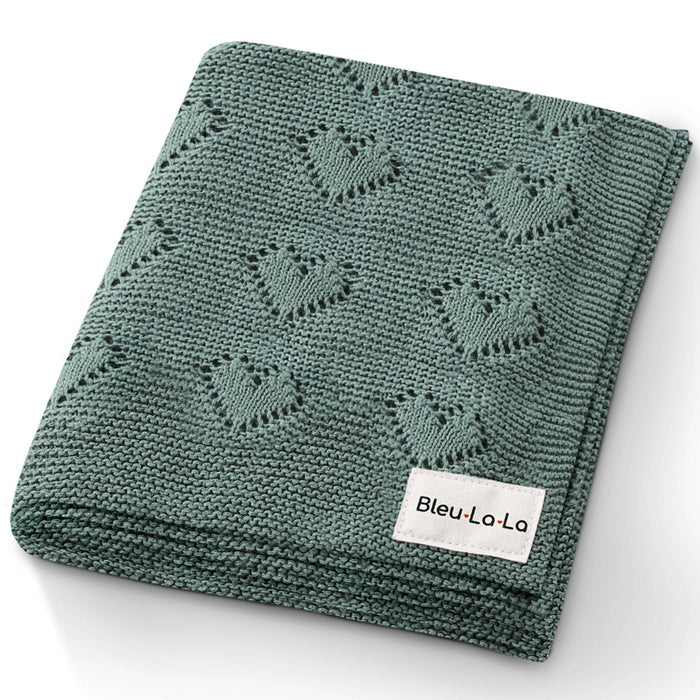 Luxury Cotton Receiving Swaddle Baby Blanket - Heart