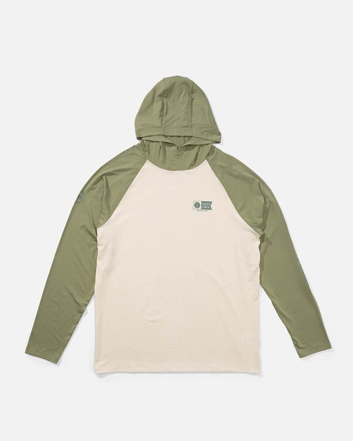 Mariner Hood Tech Tee - Birch Oil Green