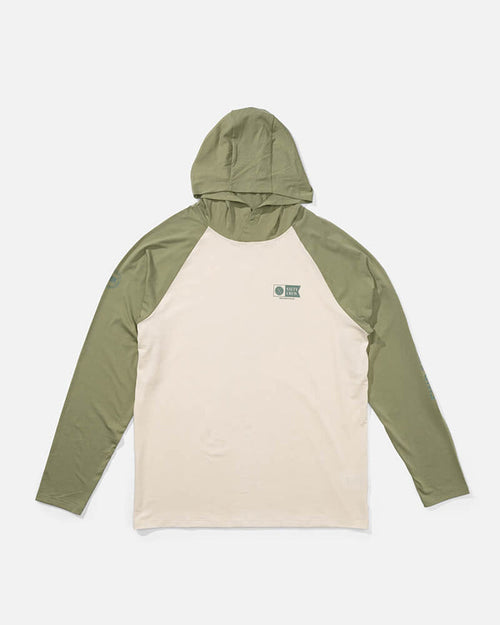 Mariner Hood Tech Tee - Birch Oil Green