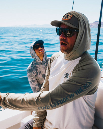 Mariner Hood Tech Tee - Birch Oil Green