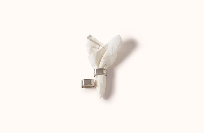 MATCH PEWTER OVAL NAPKIN RINGS SET OF 2