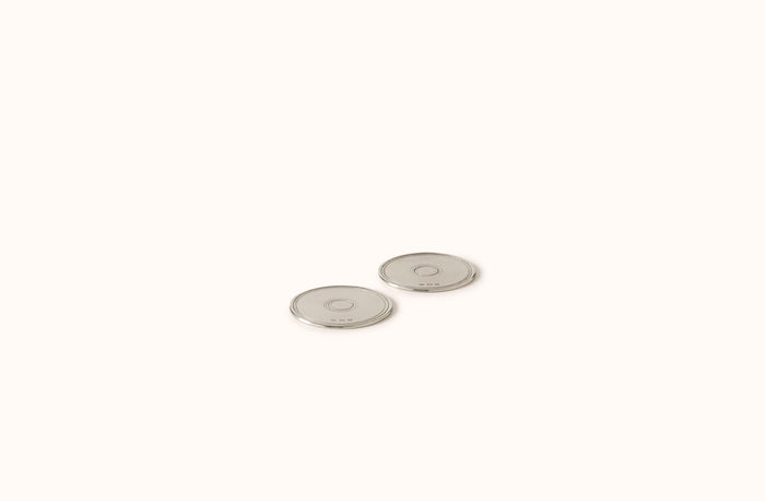 MATCH PEWTER ROUND COASTERS, SET OF 2