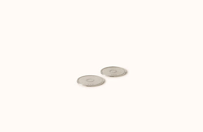 MATCH PEWTER ROUND COASTERS, SET OF 2