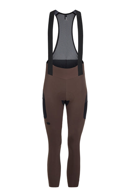Men's Beyond Gravel Cargo Thermal Bib Tight by Giordana Cycling, SABLE BROWN, Made in Italy