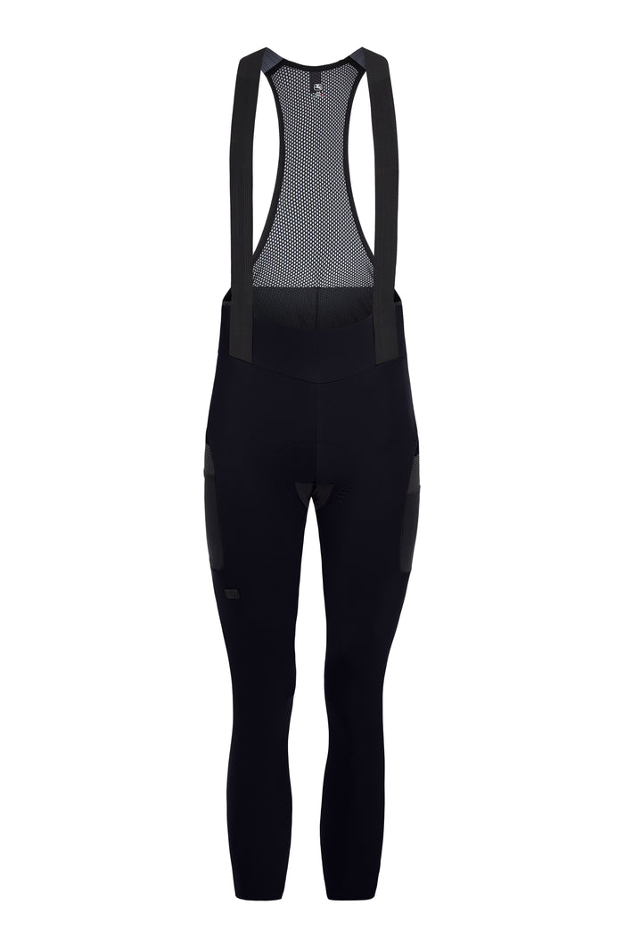Men's Beyond Gravel Cargo Thermal Bib Tight by Giordana Cycling, BLACK, Made in Italy