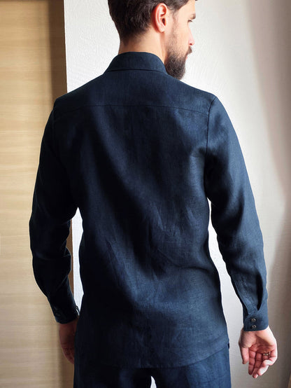 Men’s Classic Collar Linen Shirt HOLLY - IN STOCK
