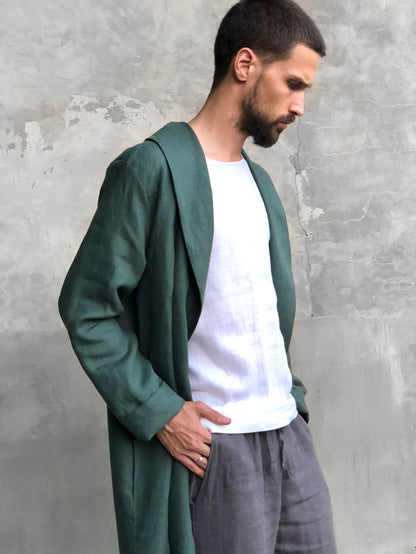 Men’s linen bathrobe JUNIPER - IN STOCK