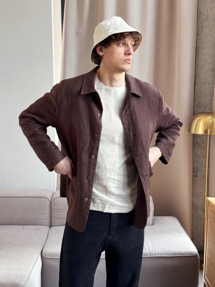 Men’s Linen Bucket Hat PECAN - IN STOCK