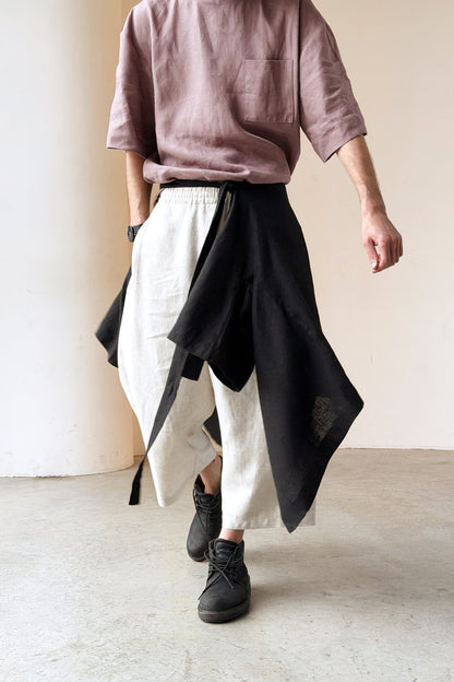 Men’s Linen Kimono Skirt ARIA in Black